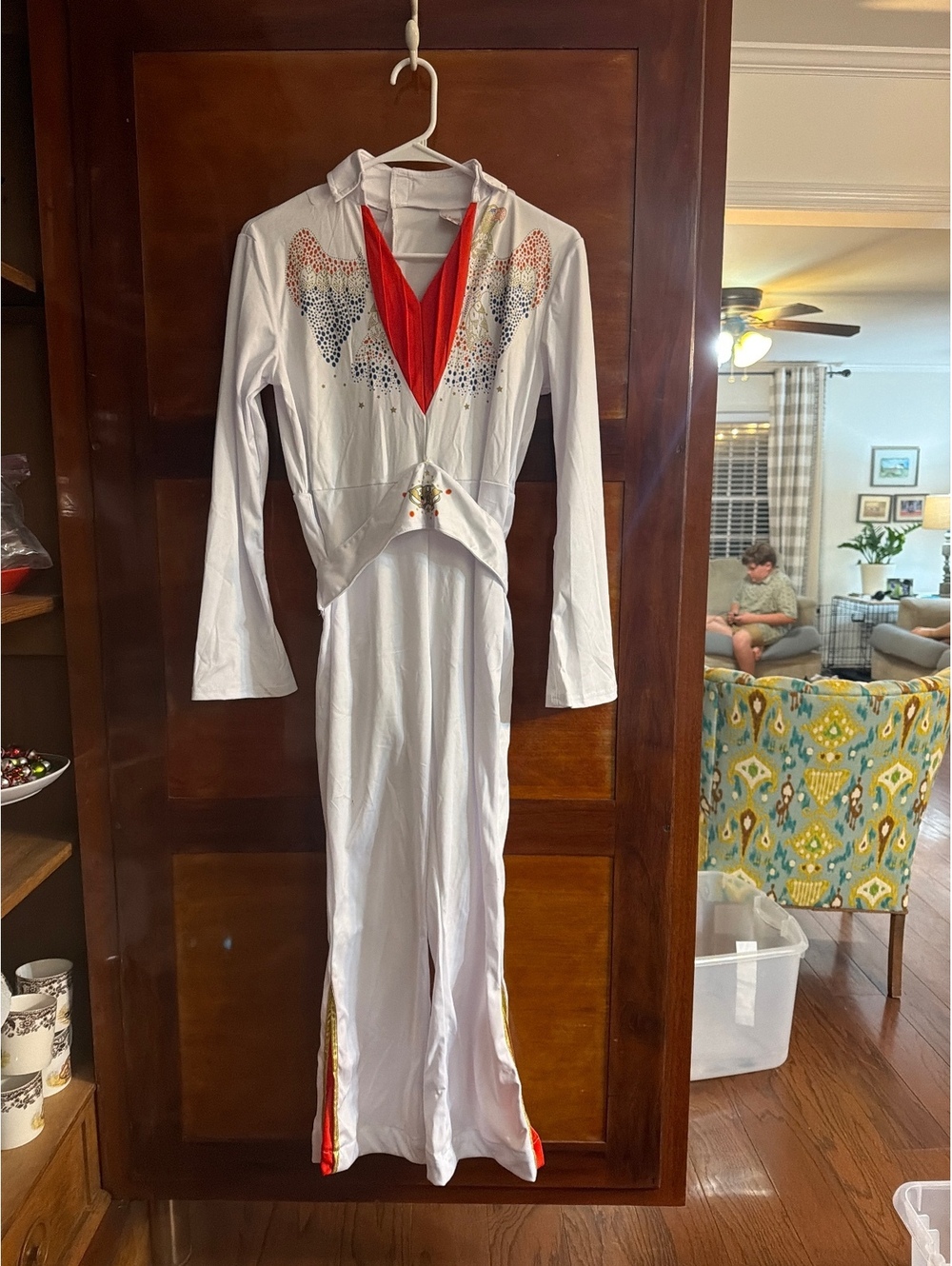 Elvis CostumeXL Jumpsuit with Star and Dot Design